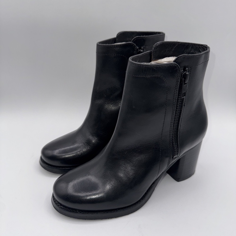 Frye Addie Double Zip Bootie Women's‎ Size 7 Black Leather - Picture 8 of 15